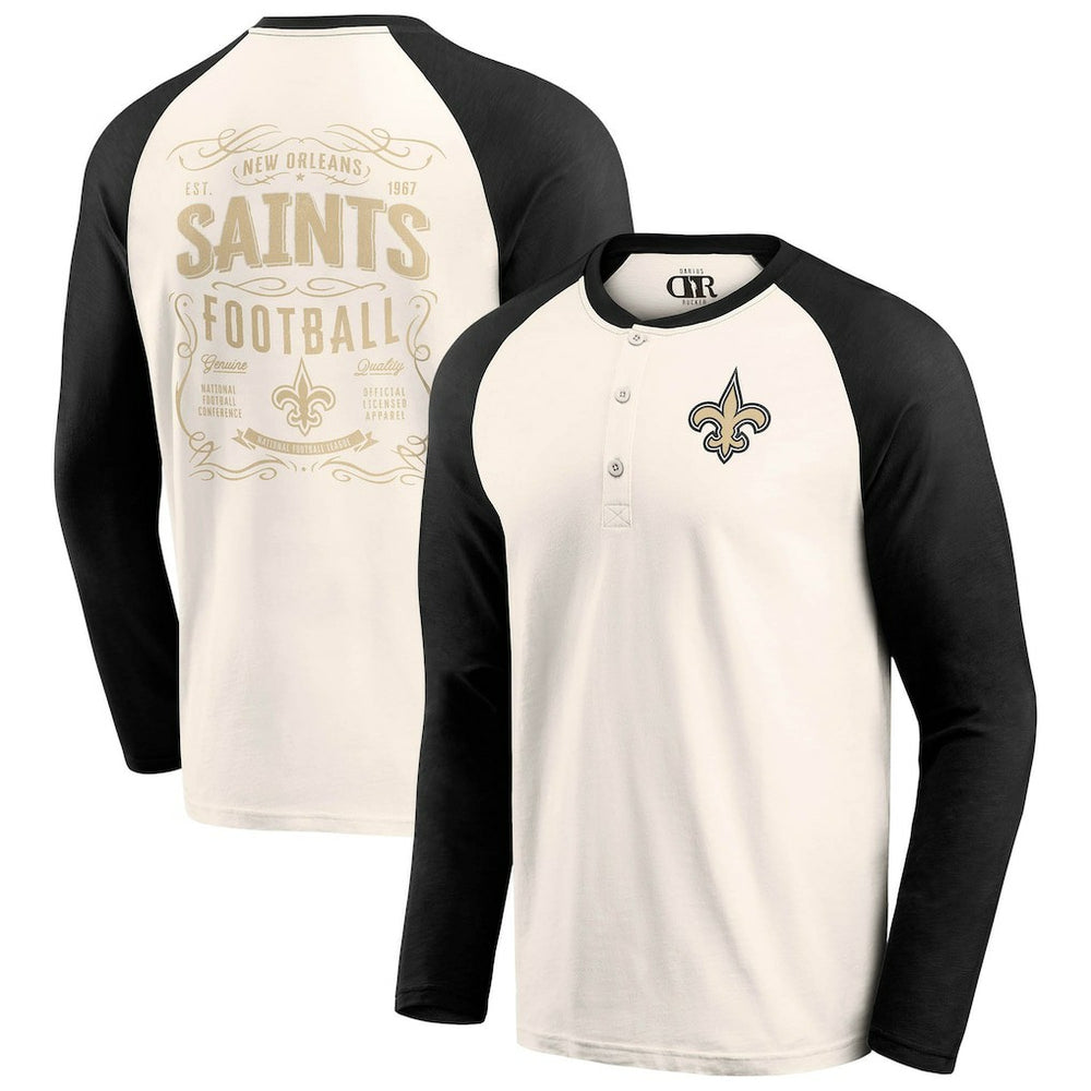 New Orleans Saints Darius Rucker Collection Raglan Henley T-Shirt | NFL On sale