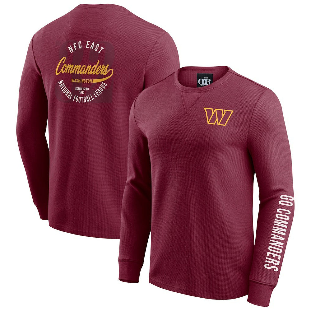 Washington Commanders Darius Rucker Collection Washed Waffle-Knit Long Sleeve T-Shirt | NFL Online