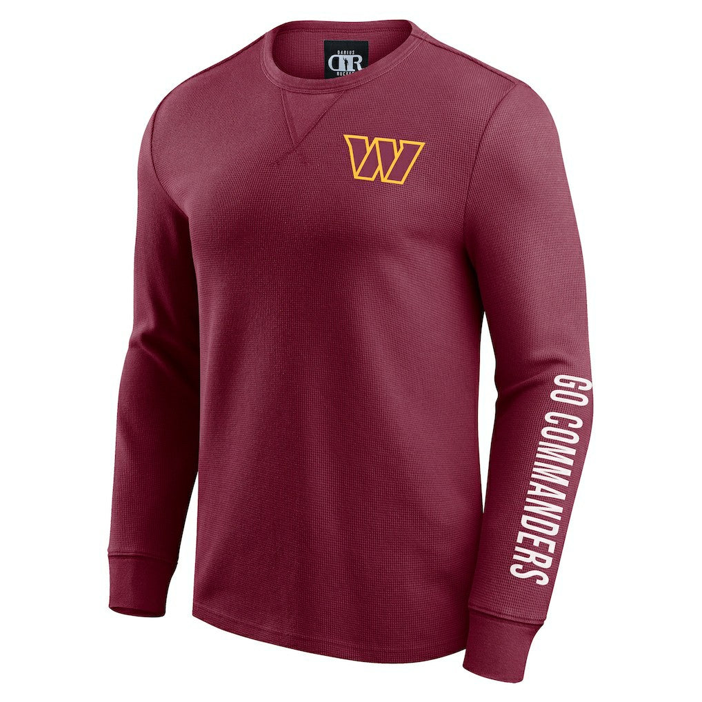 Washington Commanders Darius Rucker Collection Washed Waffle-Knit Long Sleeve T-Shirt | NFL Online