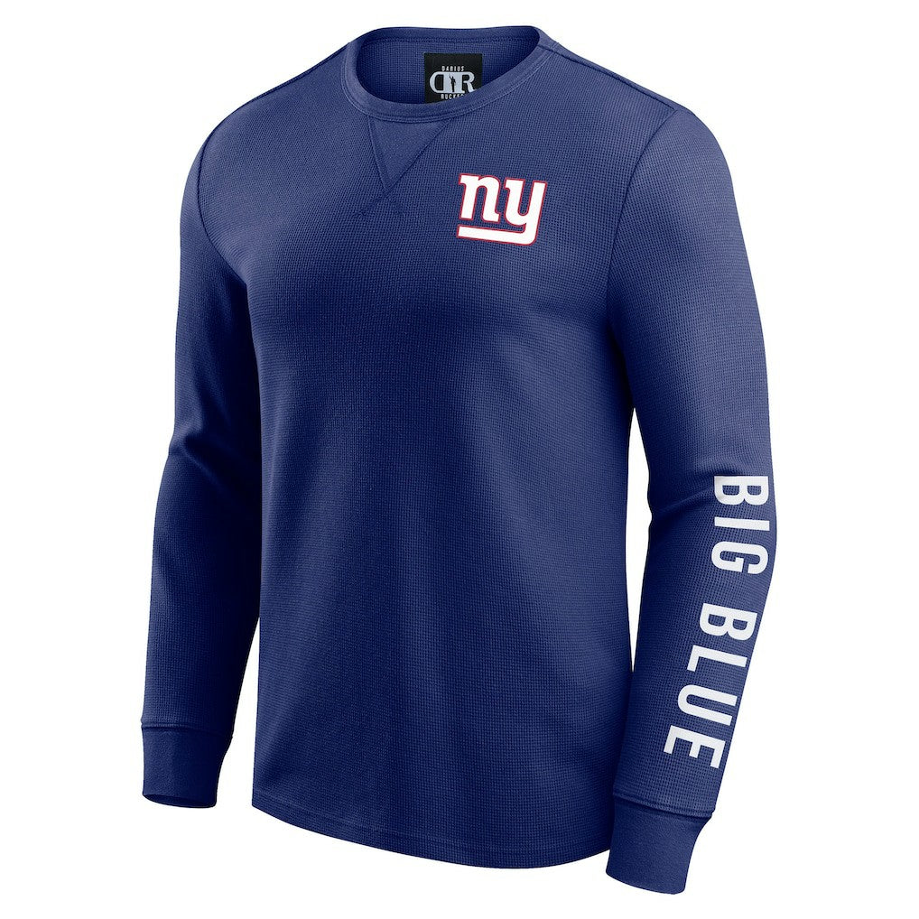 New York Giants Darius Rucker Collection Washed Waffle-Knit Long Sleeve T-Shirt | NFL Discount