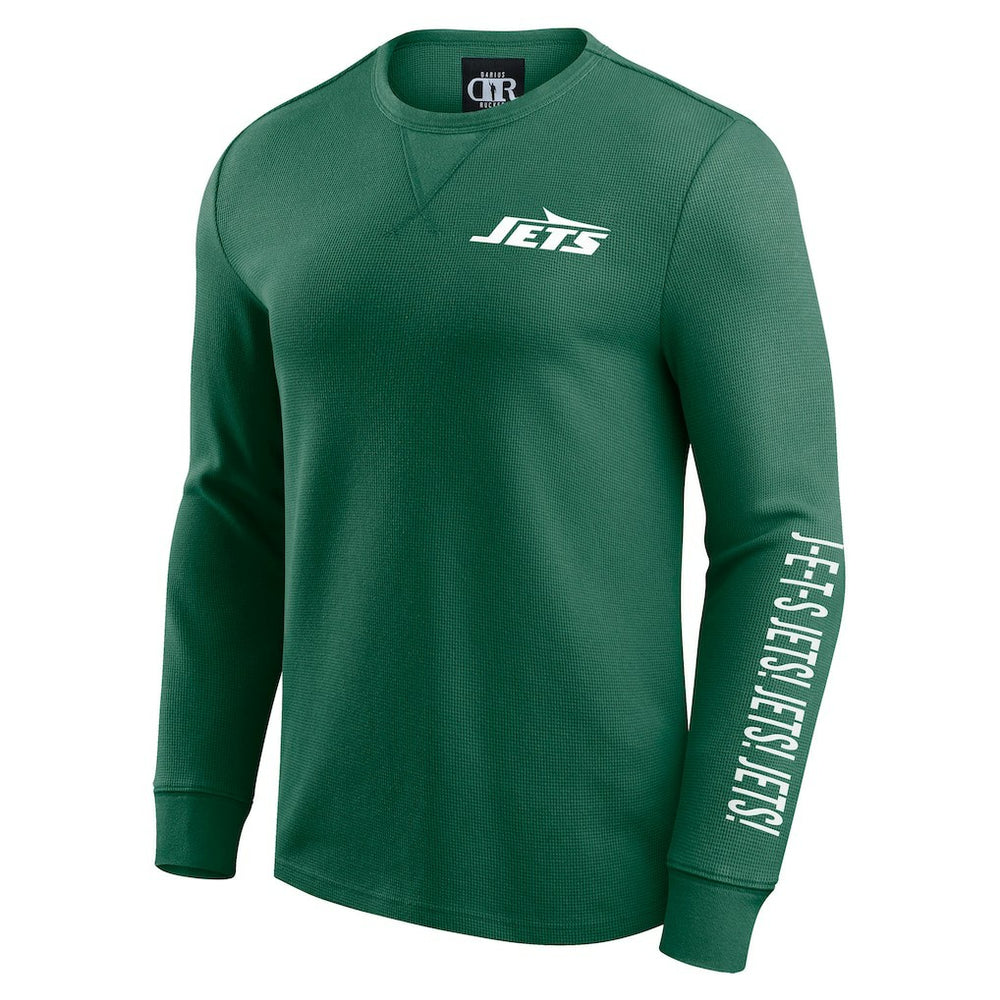 New York Jets Darius Rucker Collection Washed Waffle-Knit Long Sleeve T-Shirt | NFL Discount