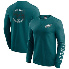Philadelphia Eagles Darius Rucker Collection Washed Waffle-Knit Long Sleeve T-Shirt | NFL Sale