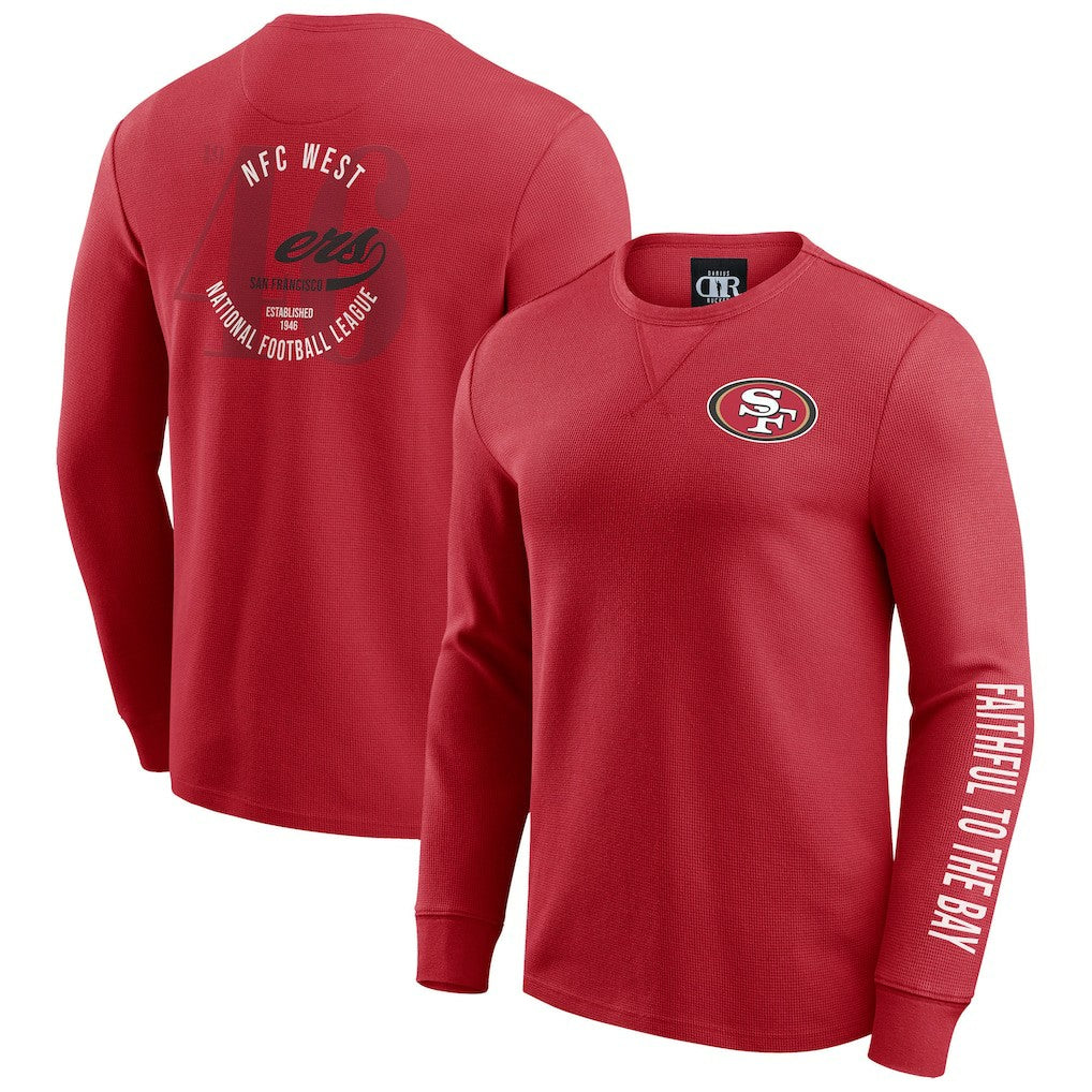 San Francisco 49ers Darius Rucker Collection Washed Waffle-Knit Long Sleeve T-Shirt | NFL US