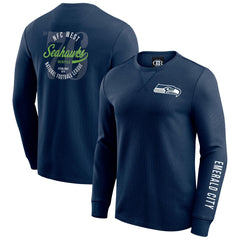 Seattle Seahawks Darius Rucker Collection Washed Waffle-Knit Long Sleeve T-Shirt | NFL New