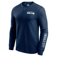Seattle Seahawks Darius Rucker Collection Washed Waffle-Knit Long Sleeve T-Shirt | NFL New