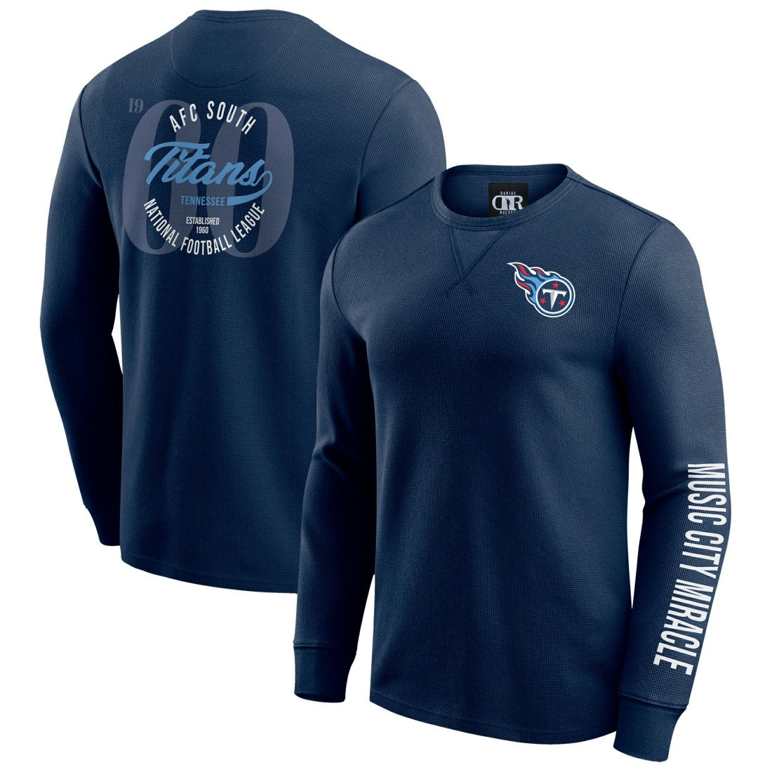 Tennessee Titans Darius Rucker Collection Washed Waffle-Knit Long Sleeve T-Shirt | NFL Outlet