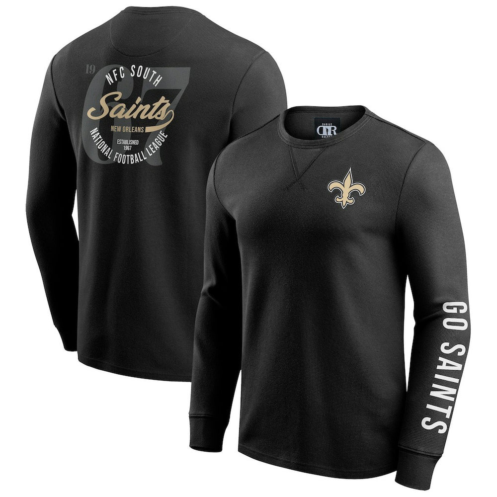 New Orleans Saints Darius Rucker Collection Washed Waffle-Knit Long Sleeve T-Shirt | NFL Online