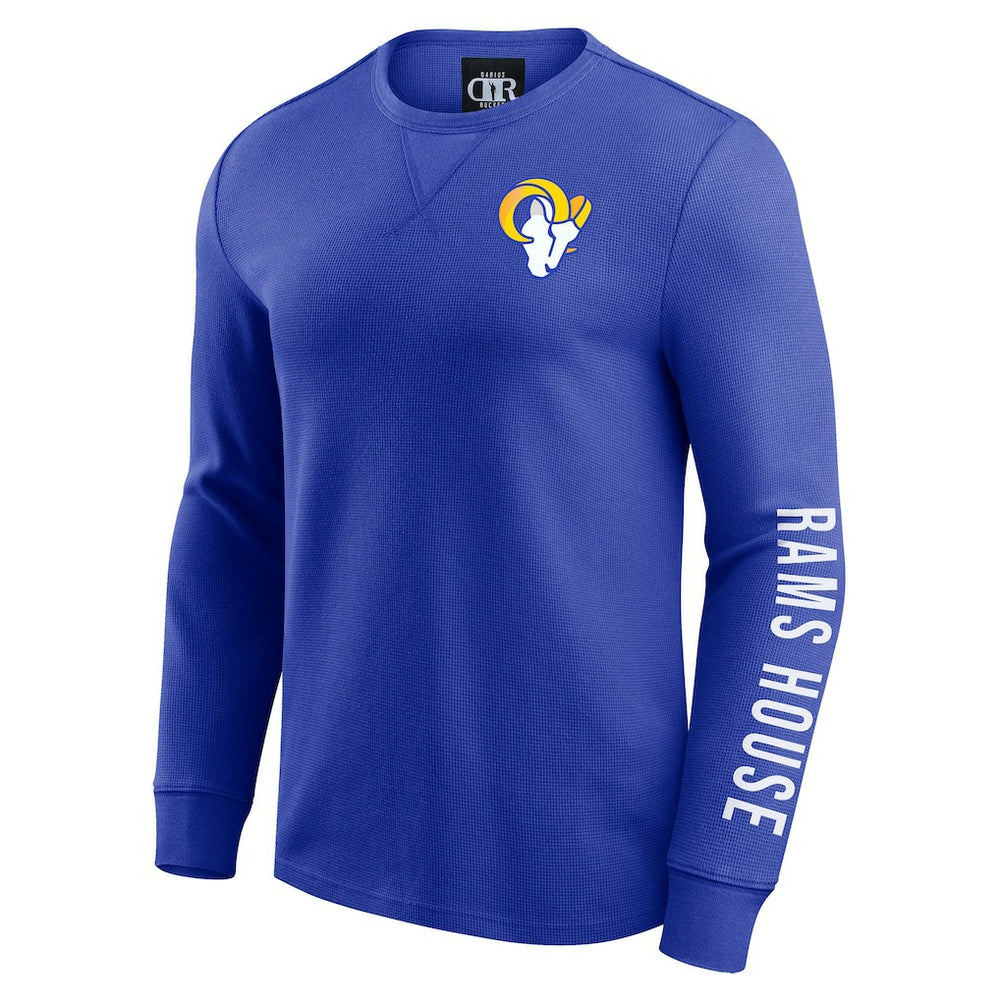 Los Angeles Rams Darius Rucker Collection Washed Waffle-Knit Long Sleeve T-Shirt | NFL Sale
