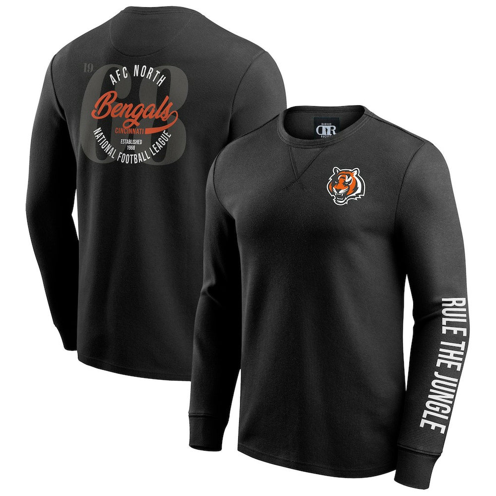 Cincinnati Bengals Darius Rucker Collection Washed Waffle-Knit Long Sleeve T-Shirt | NFL Hot