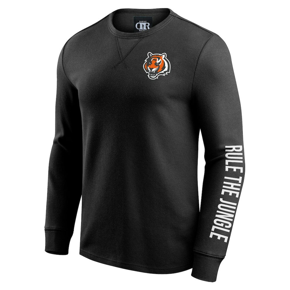 Cincinnati Bengals Darius Rucker Collection Washed Waffle-Knit Long Sleeve T-Shirt | NFL Hot
