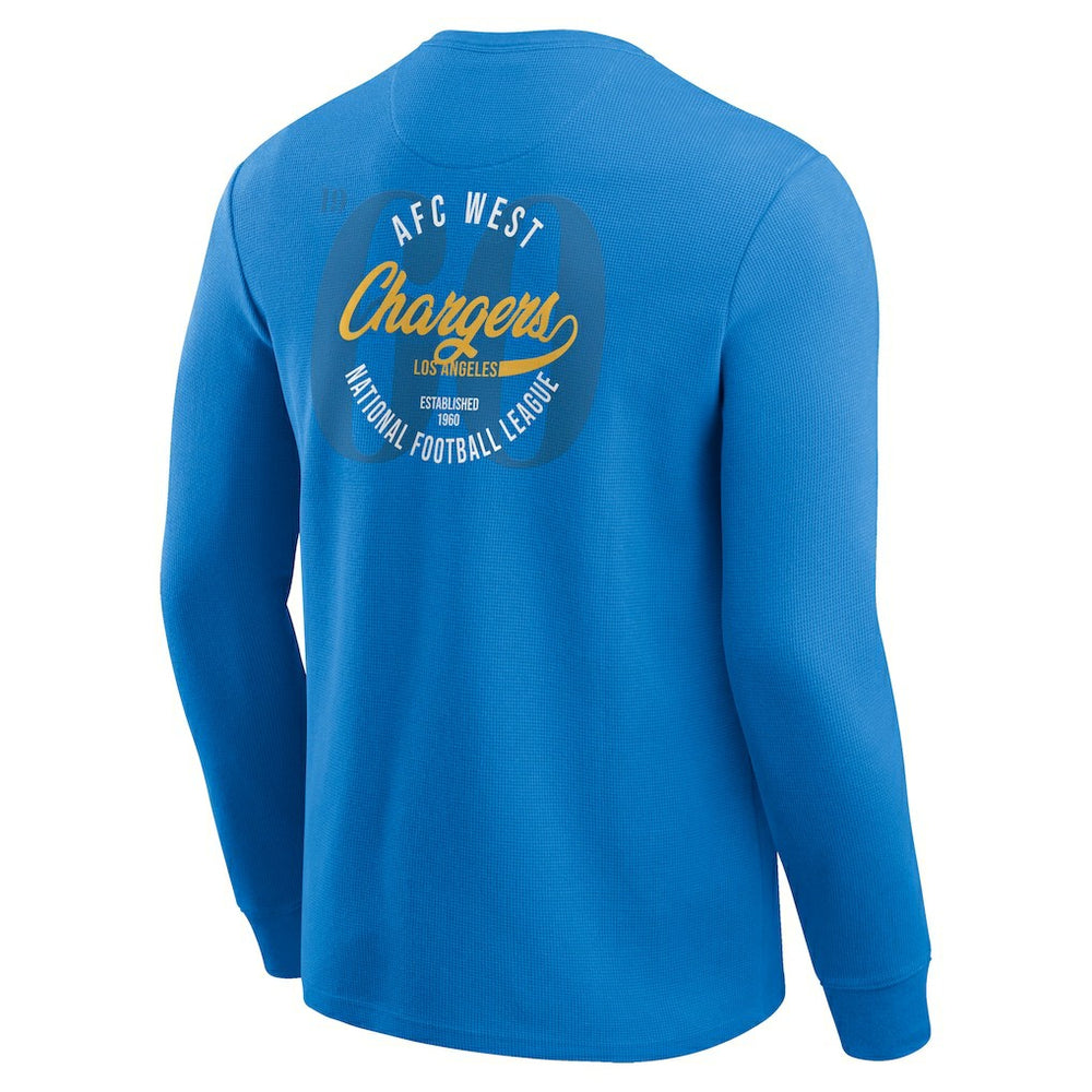 Los Angeles Chargers Darius Rucker Collection Washed Waffle-Knit Long Sleeve T-Shirt | NFL New