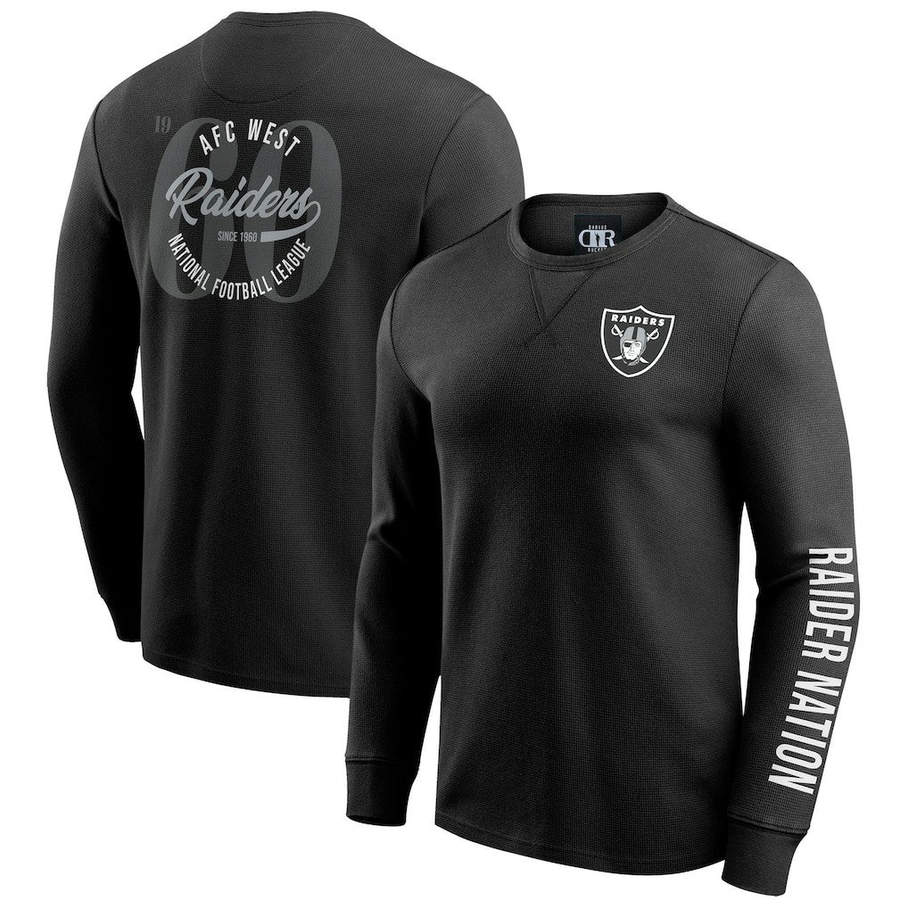 Las Vegas Raiders Darius Rucker Collection Washed Waffle-Knit Long Sleeve T-Shirt | NFL Hot