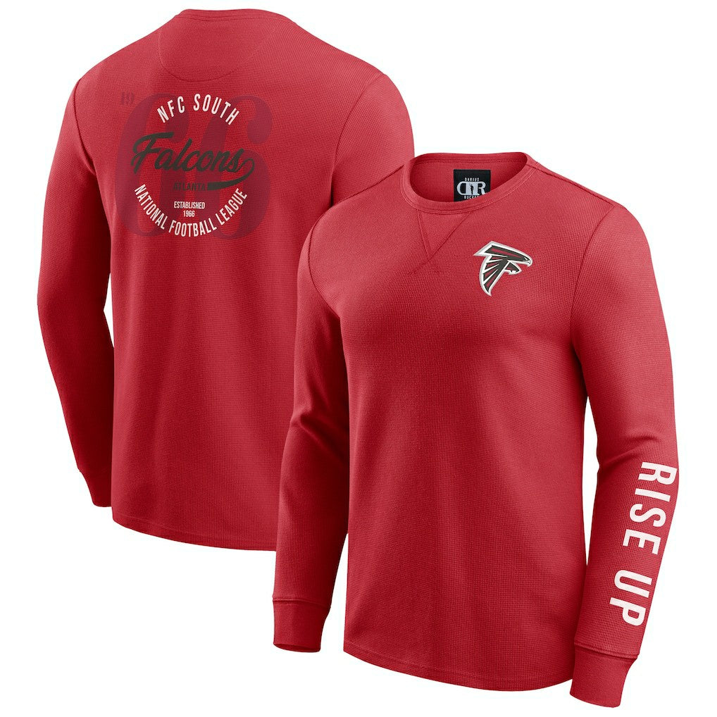 Atlanta Falcons Darius Rucker Collection Washed Waffle-Knit Long Sleeve T-Shirt | NFL Sale