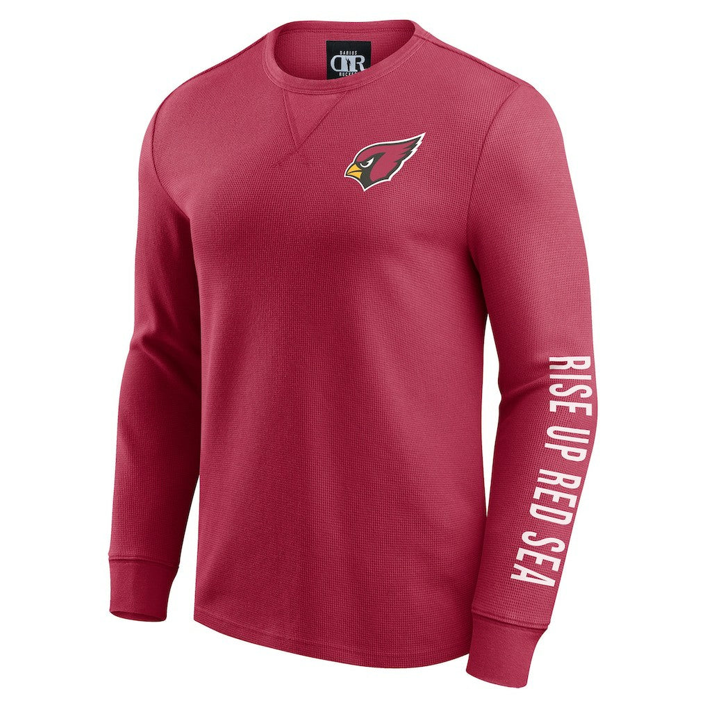 Arizona Cardinals Darius Rucker Collection Washed Waffle-Knit Long Sleeve T-Shirt | NFL Online