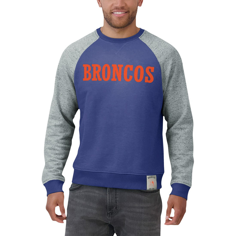 Denver Broncos Darius Rucker Collection Throwback Color Block Raglan Pullover Sweatshirt | NFL Sale
