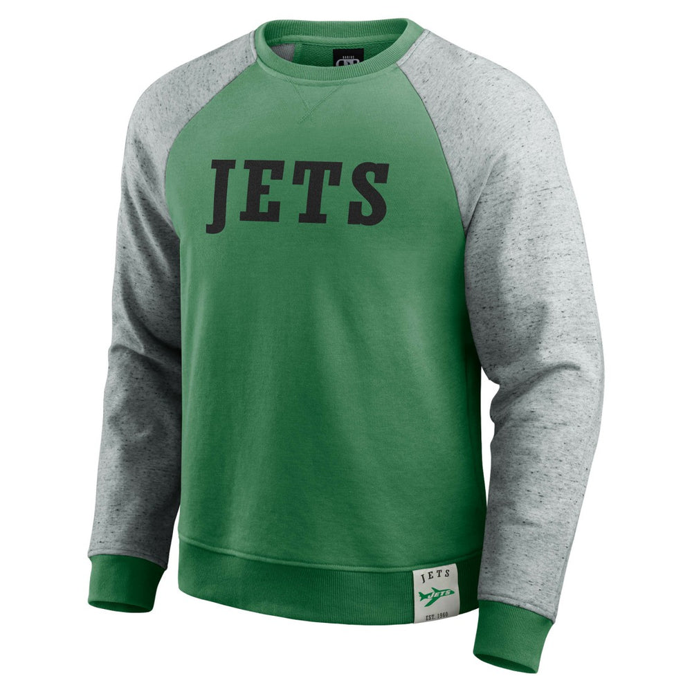 New York Jets Darius Rucker Collection Throwback Color Block Raglan Pullover Sweatshirt | NFL Online