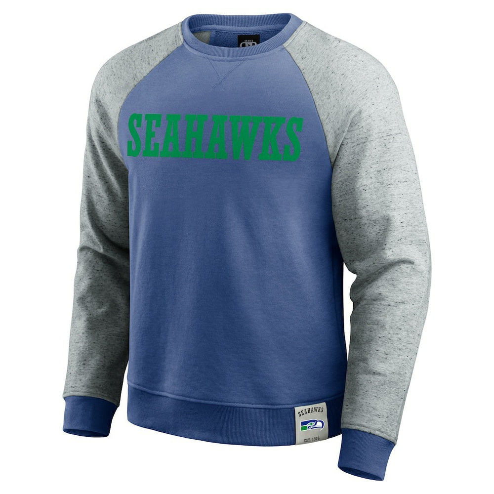 Seattle Seahawks Darius Rucker Collection Throwback Color Block Raglan Pullover Sweatshirt | NFL Hot