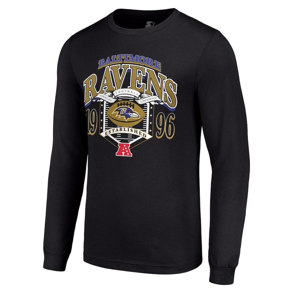 Baltimore Ravens Starter Retro Long Sleeve Graphic T-Shirt | NFL Outlet