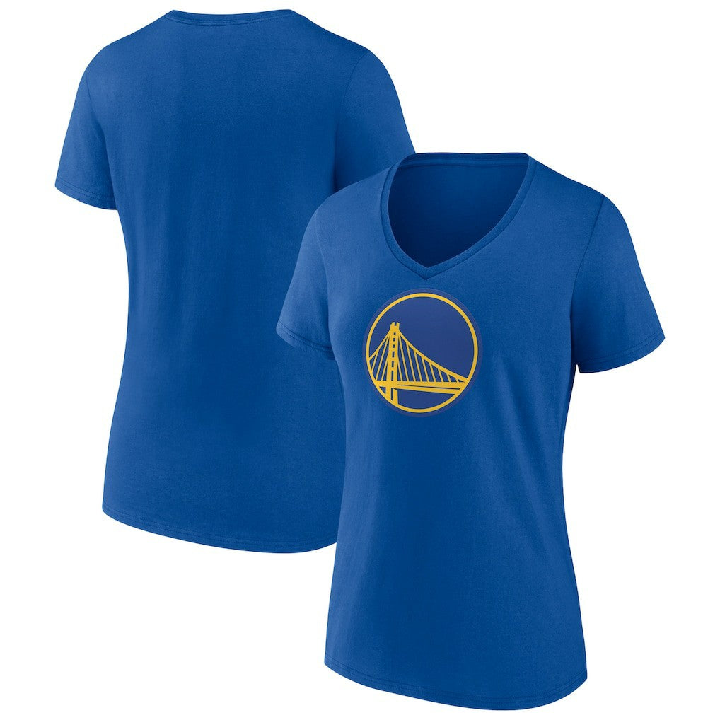 Royal Golden State Warriors Women's Primary Logo V-Neck T-Shirt sale | NBA