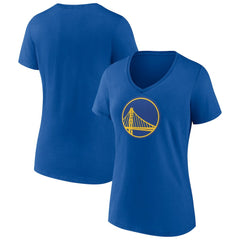 Royal Golden State Warriors Women's Primary Logo V-Neck T-Shirt sale | NBA