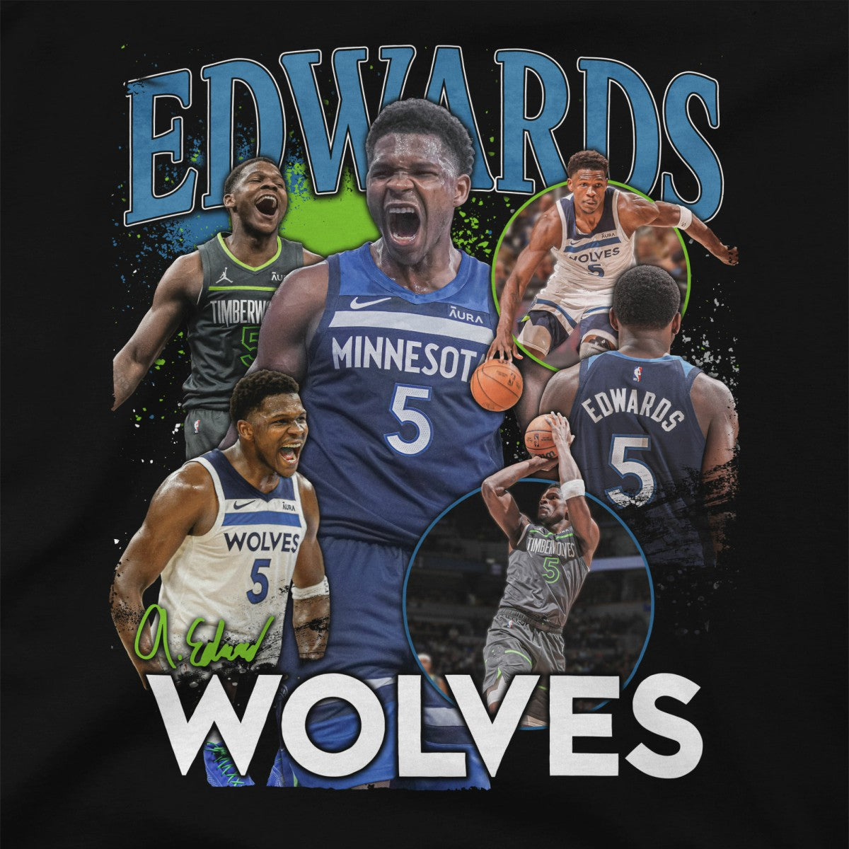Black Anthony Edwards Minnesota Timberwolves Stadium Essentials Unisex Player Crossroads T-Shirt | NBA
