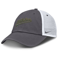Athletics Nike Wordmark Club Adjustable Trucker Hat - MLB Hats