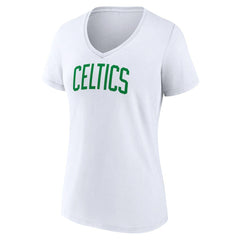 White Boston Celtics Women's Wordmark Home V-Neck T-Shirt | NBA