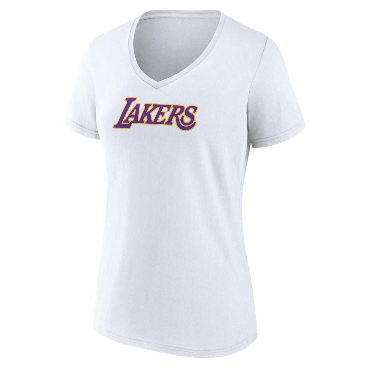White Los Angeles Lakers Women's Wordmark Home V-Neck T-Shirt | NBA