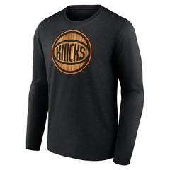 Black New York Knicks Hardwood Long Sleeve T-Shirt | NBA