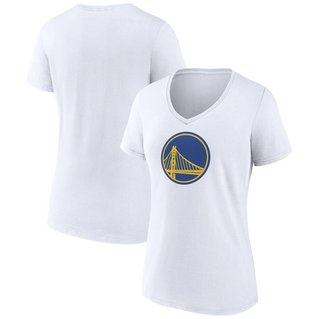 White Golden State Warriors Women's Alternate Logo V-Neck T-Shirt sale | NBA