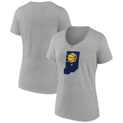 Gray Indiana Pacers Women's Alternate Logo V-Neck T-Shirt | NBA
