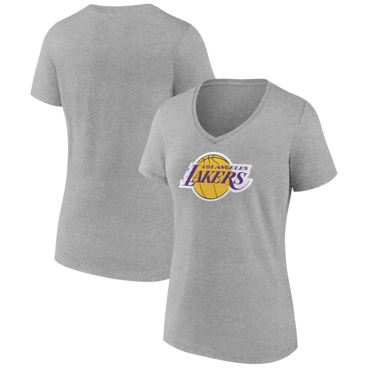 Gray Los Angeles Lakers Women's Alternate Logo V-Neck T-Shirt | NBA