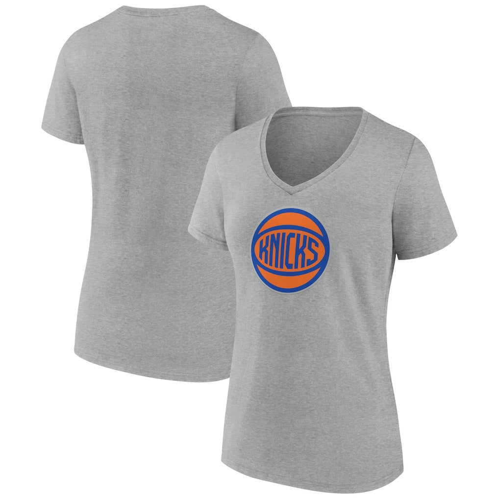 Gray New York Knicks Women's Alternate Logo V-Neck T-Shirt | NBA