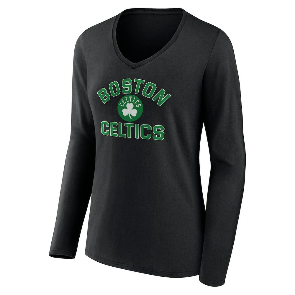Black Boston Celtics Women's Overtime V-Neck Long Sleeve T-Shirt | NBA