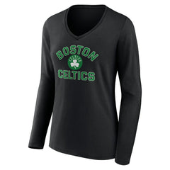 Black Boston Celtics Women's Overtime V-Neck Long Sleeve T-Shirt | NBA