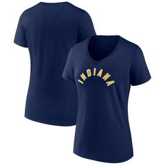 Navy Indiana Pacers Women's Wordmark Alternate V-Neck T-Shirt | NBA