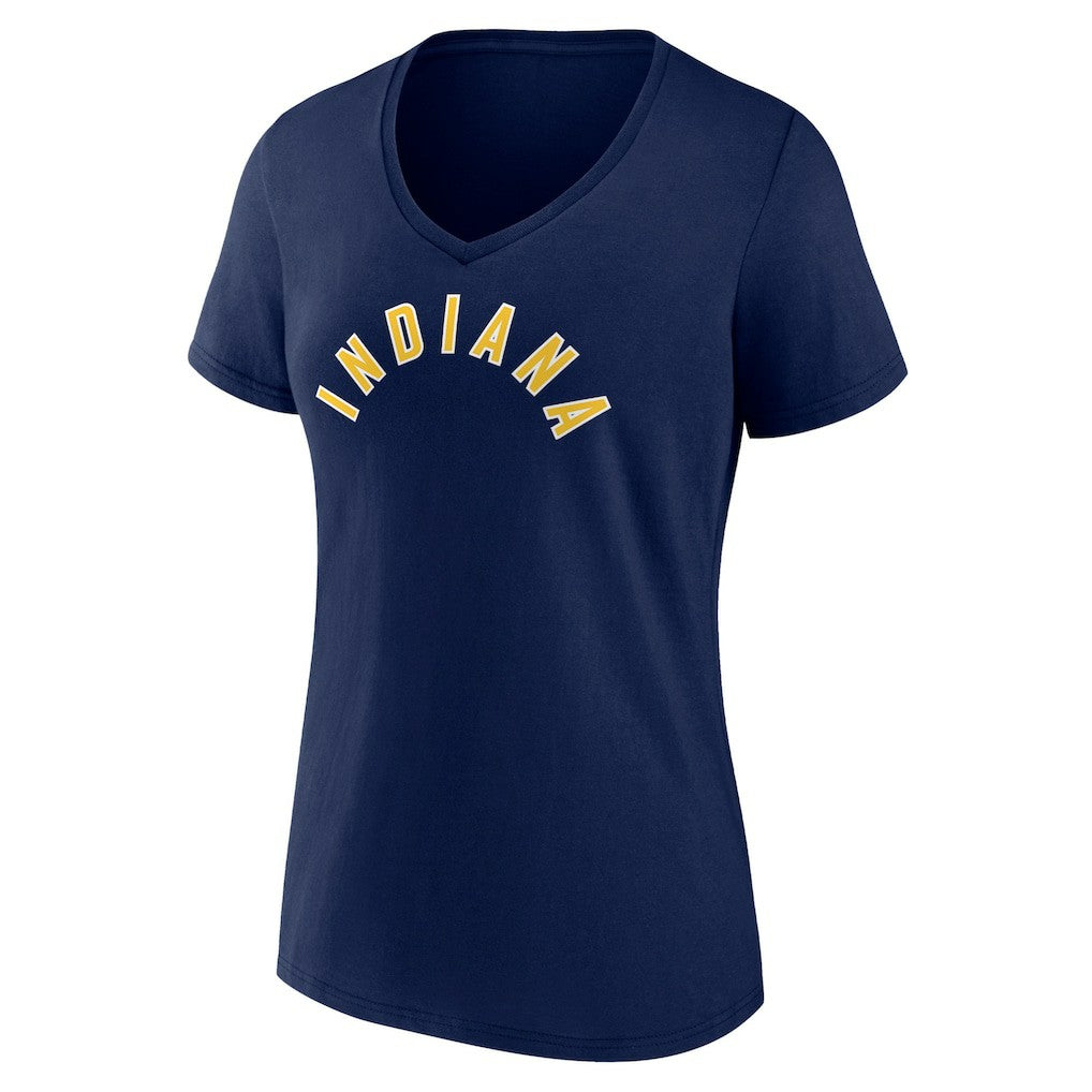 Navy Indiana Pacers Women's Wordmark Alternate V-Neck T-Shirt | NBA