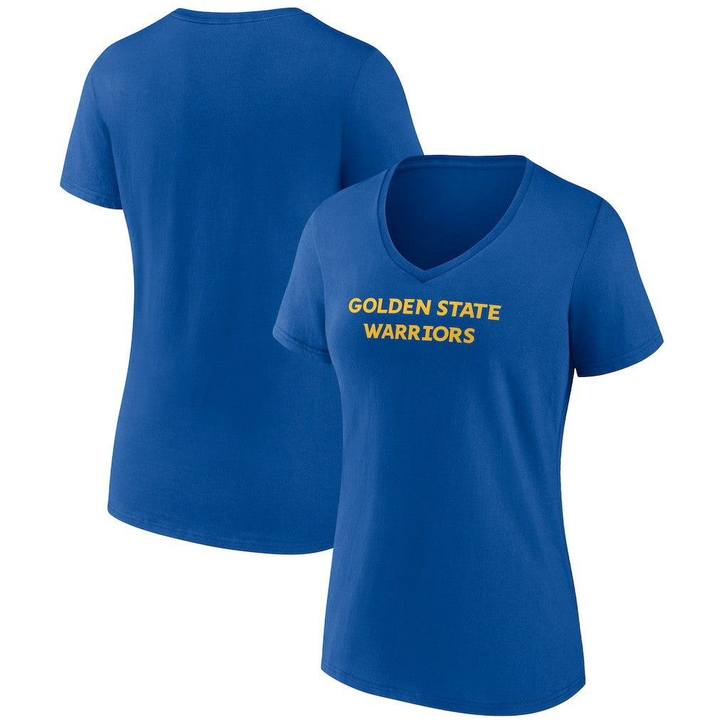 Royal Golden State Warriors Women's Wordmark Team V-Neck T-Shirt sale | NBA