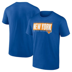 Blue New York Knicks Blocked Out T-Shirt | NBA