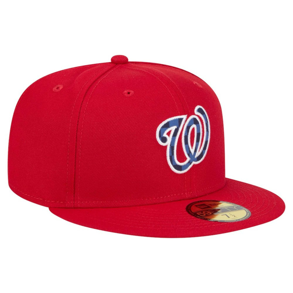 Washington Nationals New Era Checkered Undervisor 59FIFTY Fitted Hat - MLB Hats