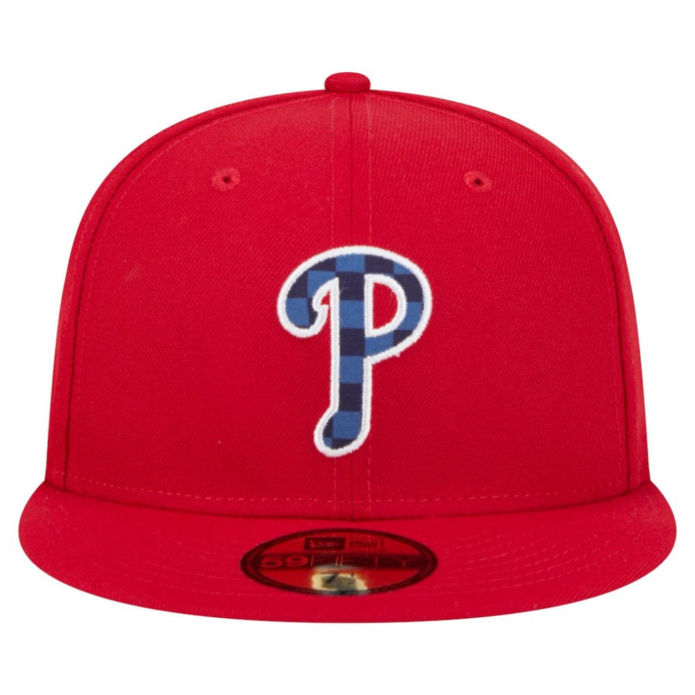 Philadelphia Phillies New Era Checkered Undervisor 59FIFTY Fitted Hat - MLB Hats