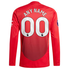 Manchester United 2024/25 Home Custom Long Sleeve Jersey