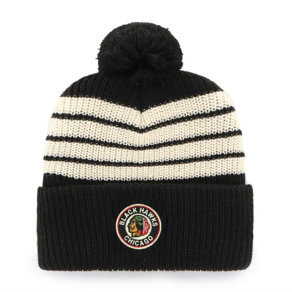 Chicago Blackhawks '47 Old Time Hockey Barn Cuffed Knit Hat with Pom -  NHL Hats