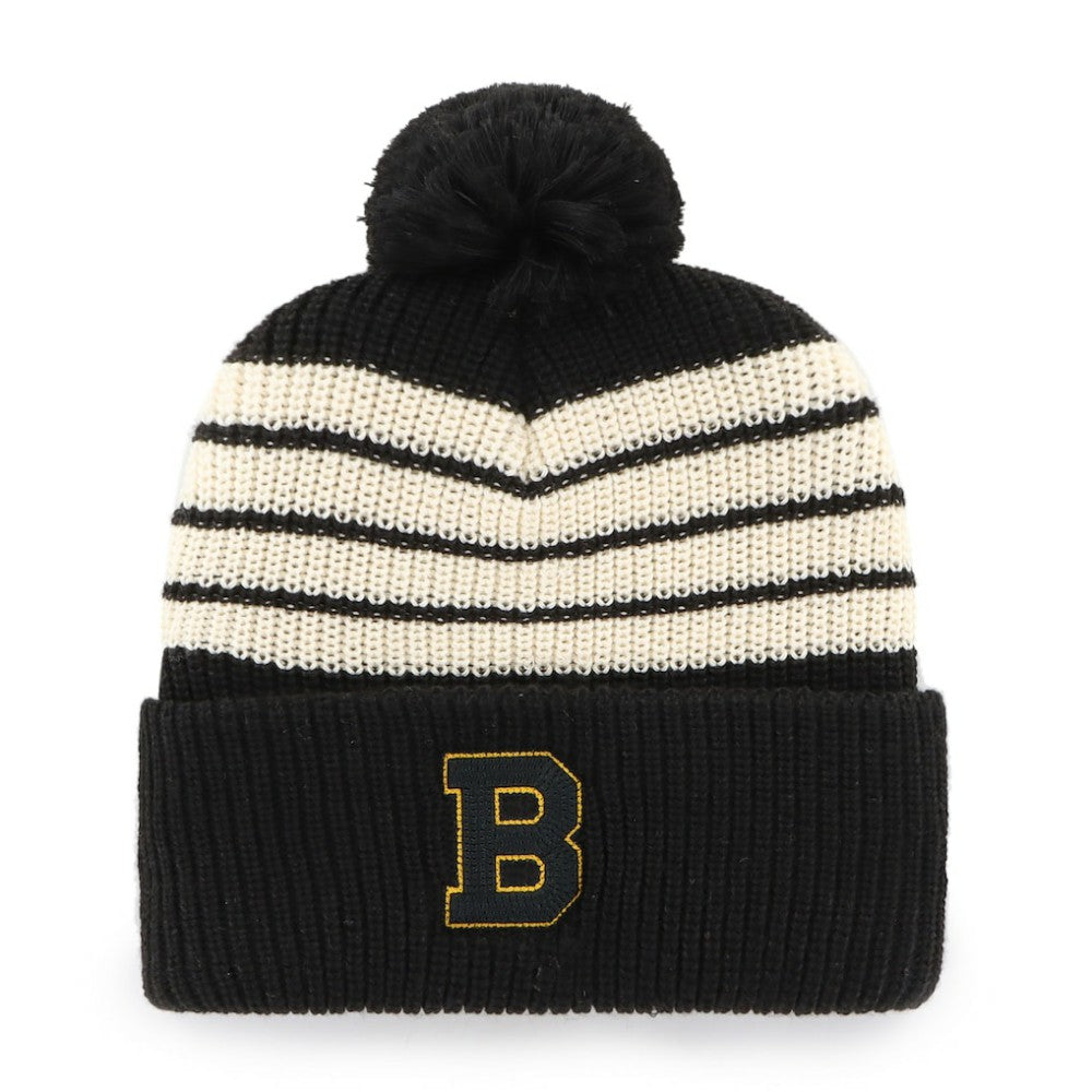 Boston Bruins '47 Old Time Hockey Barn Cuffed Knit Hat with Pom -  NHL Hats