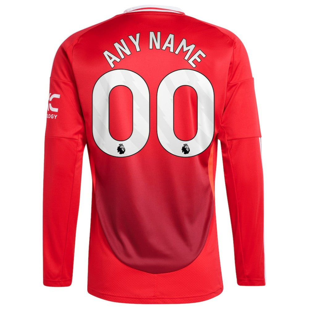 Manchester United 2024/25 Home Long Sleeve Replica Custom Jersey