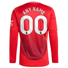Manchester United 2024/25 Home Long Sleeve Replica Custom Jersey