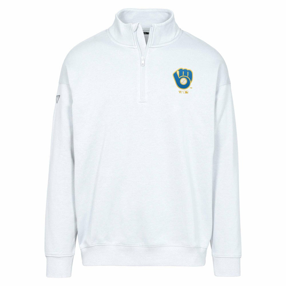 Milwaukee Brewers Levelwear Murray Core Logo Quarter-Zip Pullover Top - MLB Pullover