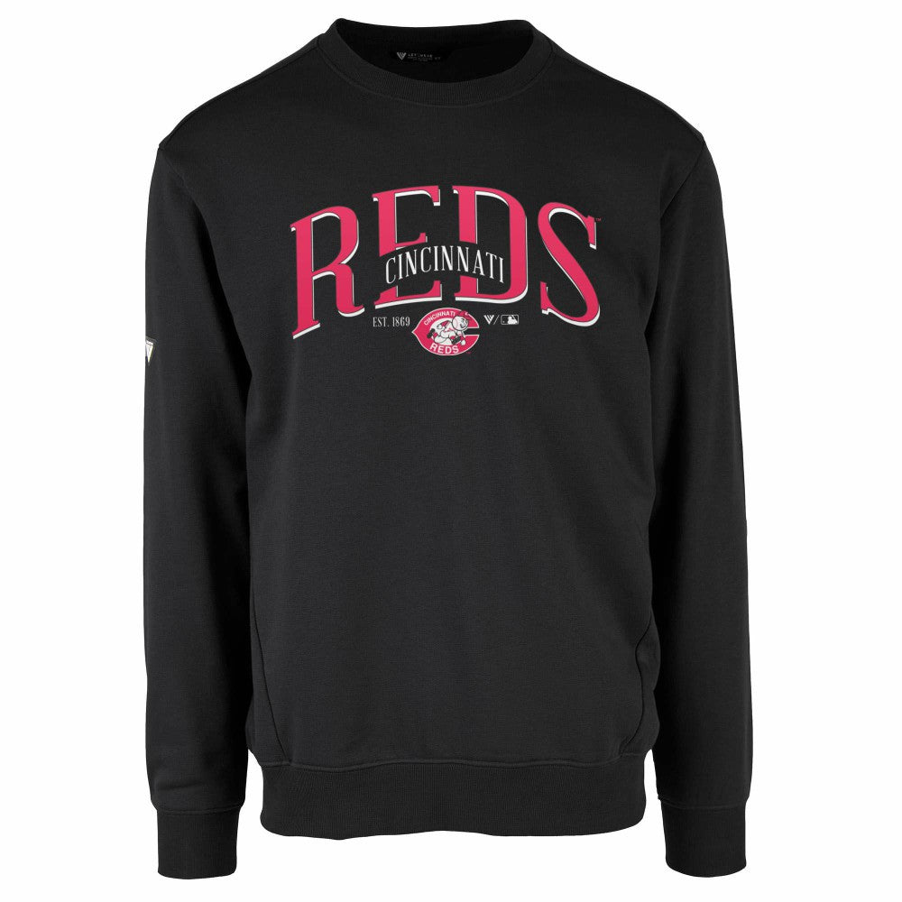 Cincinnati Reds Levelwear Zane Cooperstown Collection Retro Spellout Pullover Sweatshirt - MLB Pullover