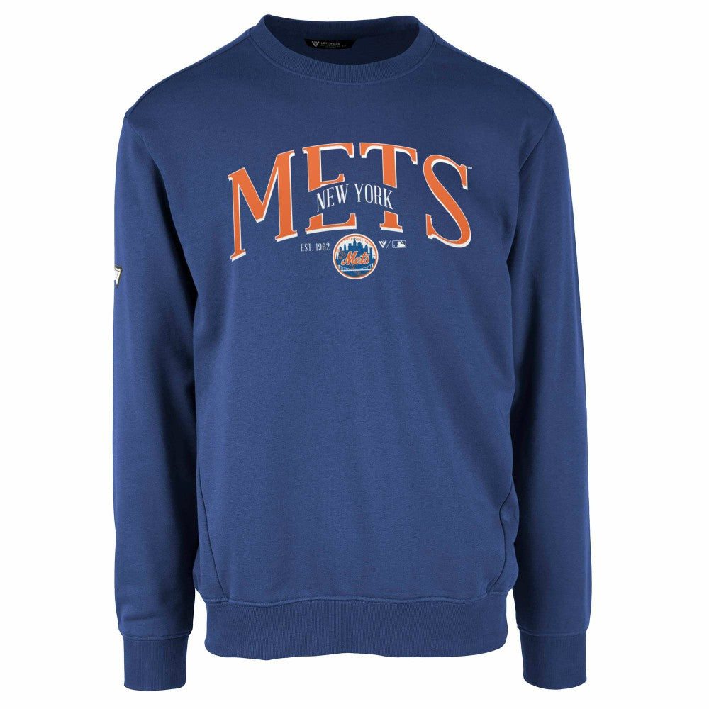 New York Mets Levelwear Zane Cooperstown Collection Retro Spellout Pullover Sweatshirt - MLB Pullover