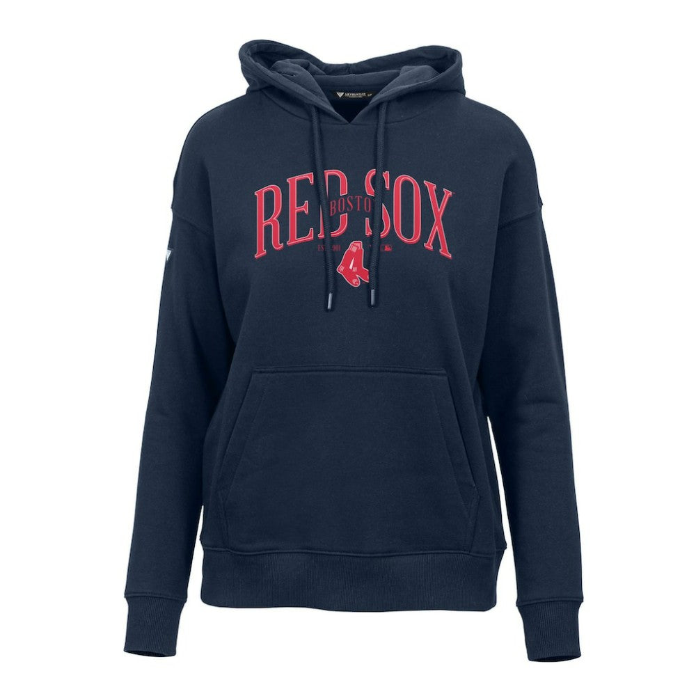 Boston Red Sox Levelwear Women's Adorn Cooperstown Collection Retro Spellout Pullover Hoodie - MLB Hoodies